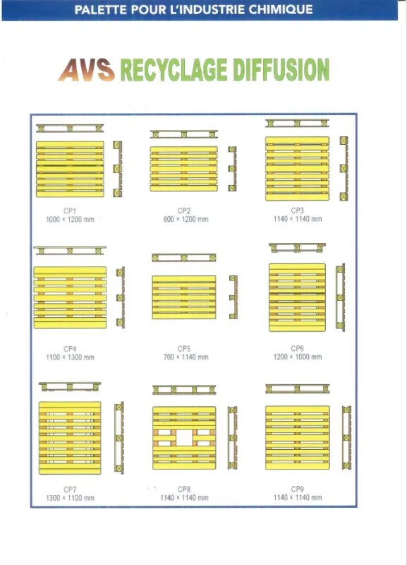 Palettes pour l'industrie chimique, Aisne, A.V.S. Recyclage Diffusion